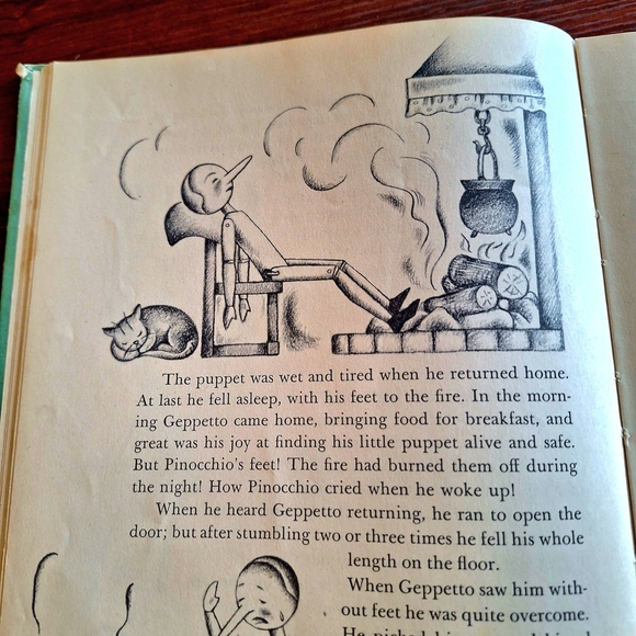 Pinocchio Illustrated Antique 1946 Book by Lois Lenski - Picture 6 of 13